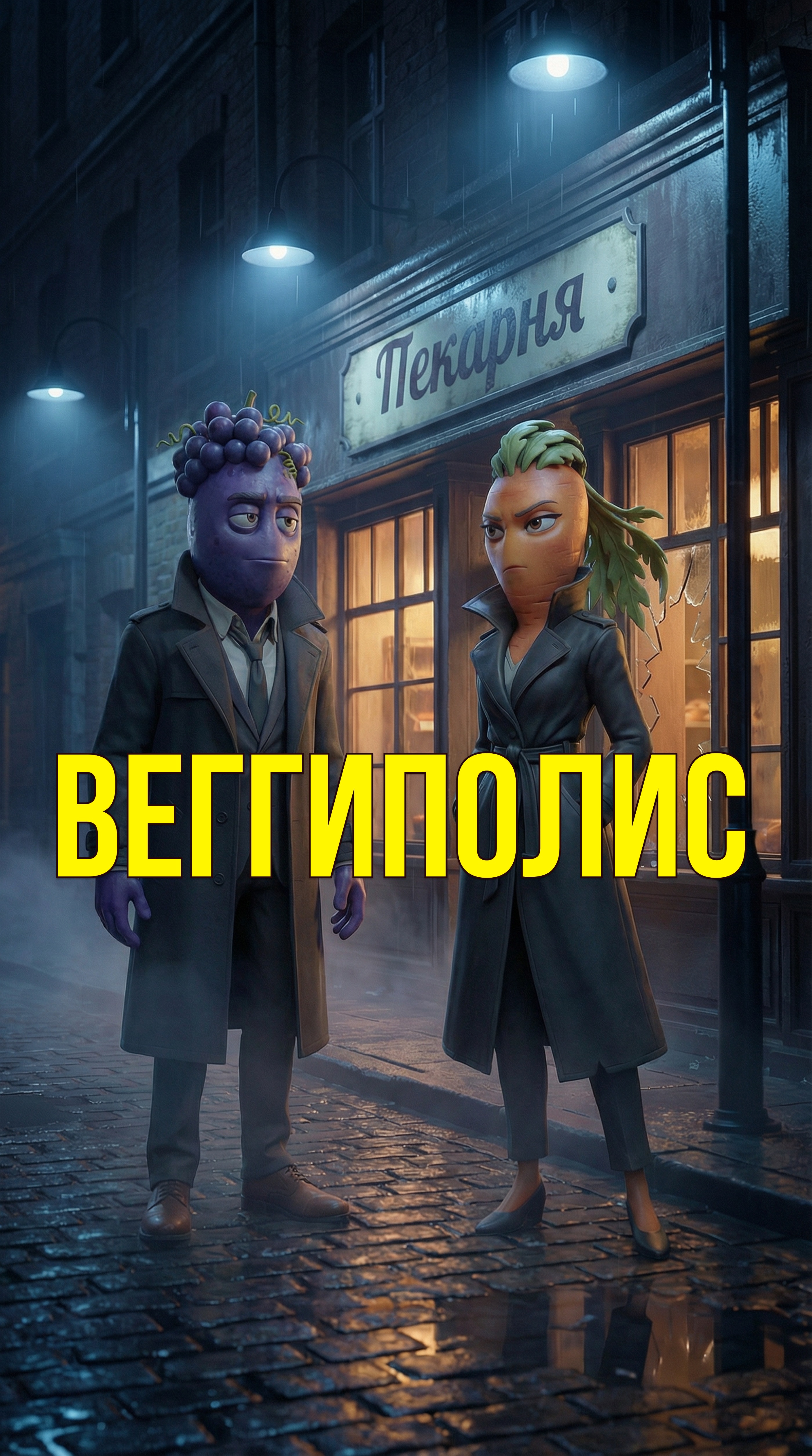 ИИ нуарный мультсериал Веггиполис