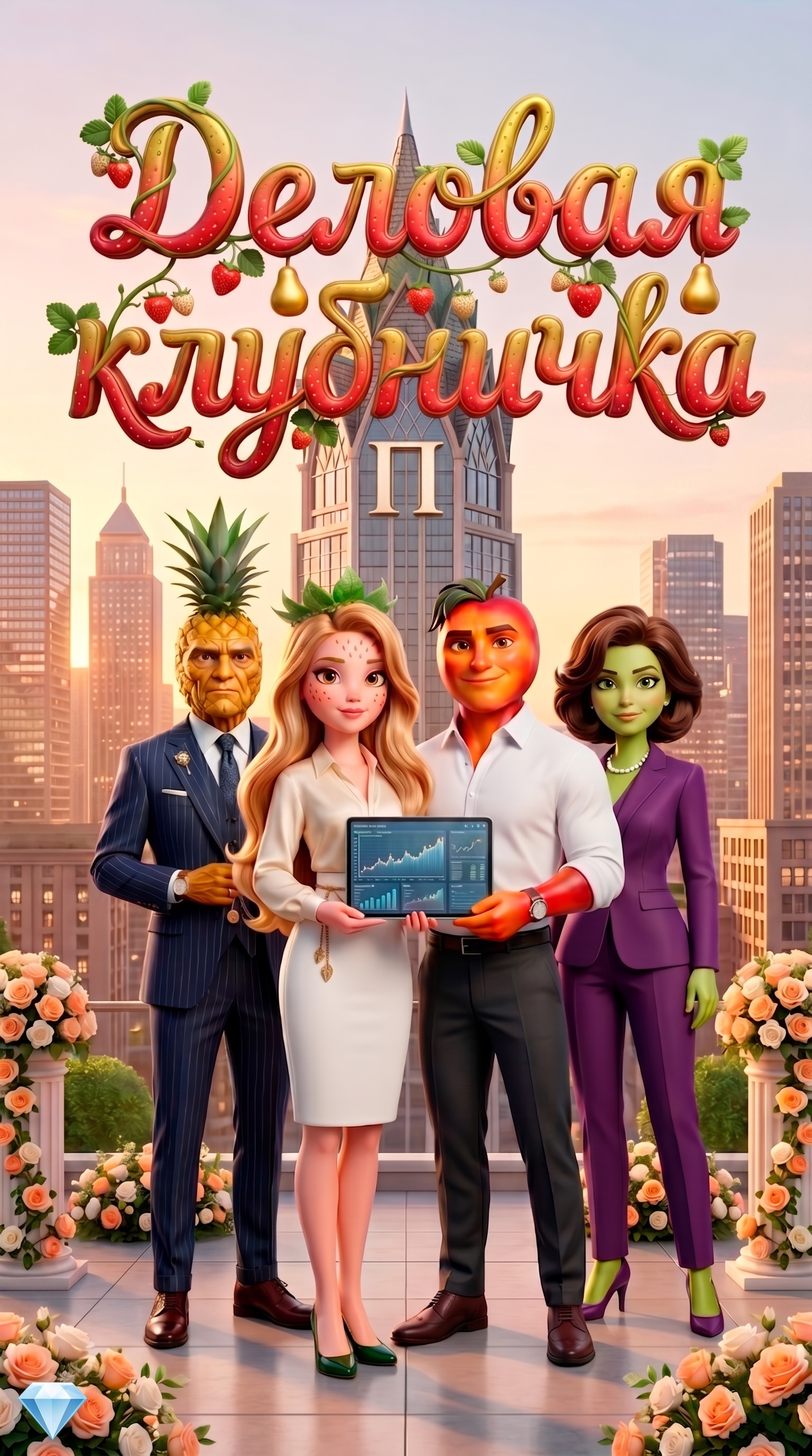 ИИ мультсериал Деловая клубничка